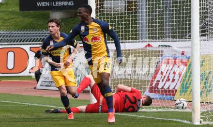 Fussball. Bundesliga. RZ Pellets WAC gegen FC Red Bull Salzburg. Torjubel Patson Daka (Salzburg). Wolfsberg, am 25.4.2021.
Foto: Kuess
www.qspictures.net

---
pressefotos, pressefotografie, kuess, qs, qspictures, sport, bild, bilder, bilddatenbank