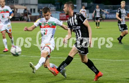 Fussball. Bundesliga. RZ Pellets WAC gegen LASK. Adis Jasic, (WAC), Rene Renner  (LASK). Wolfsberg, am 12.5.2021.
Foto: Kuess
www.qspictures.net

---
pressefotos, pressefotografie, kuess, qs, qspictures, sport, bild, bilder, bilddatenbank