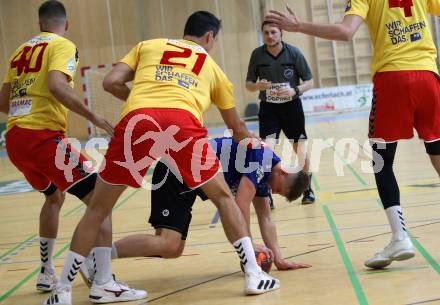 Handball spusu Liga. SC Ferlach gegen UHK Krems.  Daniel Wuzella (Ferlach),  Gabor Hajdu (Krems). Ferlach, am 15.5.2021.
Foto: Kuess
www.qspictures.net
---
pressefotos, pressefotografie, kuess, qs, qspictures, sport, bild, bilder, bilddatenbank