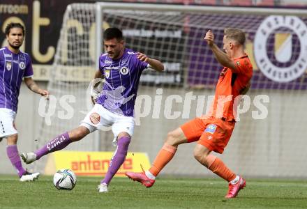 Fussball 2. Liga. SK Austria Klagenfurt gegen SV Horn.  Darijo Pecirep,  (Klagenfurt),  Juergen Bauer (Horn). Klagenfurt, am 16.5.2021.
Foto: Kuess
www.qspictures.net
---
pressefotos, pressefotografie, kuess, qs, qspictures, sport, bild, bilder, bilddatenbank