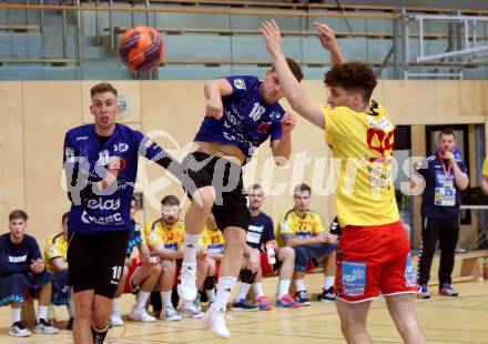 Handball spusu Liga. SC Ferlach gegen UHK Krems. Rudi Bobas, Peter Keresztes (Ferlach), Lippitsch Mario (Krems). Ferlach, am 15.5.2021.
Foto: Kuess
www.qspictures.net
---
pressefotos, pressefotografie, kuess, qs, qspictures, sport, bild, bilder, bilddatenbank