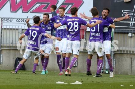 Fussball. Bundesliga Relegation. SK Austria Klagenfurt gegen St. Poelten.   Torjubel 	Herbert Paul, Thorsten Mahrer, Markus Pink, Simon Straudi, Philipp Huetter, Ivan Saravanja (Klagenfurt). Klagenfurt, am 26.5.2021.
Foto: Kuess
www.qspictures.net
---
pressefotos, pressefotografie, kuess, qs, qspictures, sport, bild, bilder, bilddatenbank