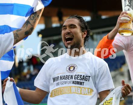 Fussball. Bundesliga Relegation. St. Poelten gegen SK Austria Klagenfurt .   Meisterjubel Austria Klagenfurt.  Maximiliano Moreira. Klagenfurt, am 29.5.2021.
Foto: Kuess
www.qspictures.net
---
pressefotos, pressefotografie, kuess, qs, qspictures, sport, bild, bilder, bilddatenbank