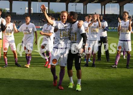 Fussball. Bundesliga Relegation. St. Poelten gegen SK Austria Klagenfurt .   Meisterjubel Austria Klagenfurt.  Sandro Zakany, Markus Rusek. Klagenfurt, am 29.5.2021.
Foto: Kuess
www.qspictures.net
---
pressefotos, pressefotografie, kuess, qs, qspictures, sport, bild, bilder, bilddatenbank