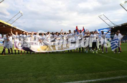 Fussball. Bundesliga Relegation. St. Poelten gegen SK Austria Klagenfurt .   Meisterjubel Austria Klagenfurt. Klagenfurt, am 29.5.2021.
Foto: Kuess
www.qspictures.net
---
pressefotos, pressefotografie, kuess, qs, qspictures, sport, bild, bilder, bilddatenbank
