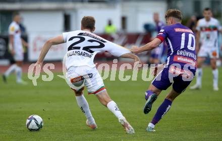 Fussball. Bundesliga. RZ Pellets WAC gegen FK Austria Wien. Dominik Baumgartner,  (WAC), Alexander Gruenwald (Wien). Wolfsberg, am 30.5.2021.
Foto: Kuess
www.qspictures.net

---
pressefotos, pressefotografie, kuess, qs, qspictures, sport, bild, bilder, bilddatenbank