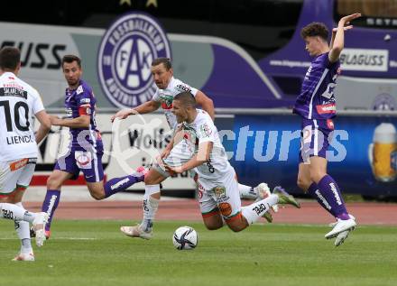 Fussball. Bundesliga. RZ Pellets WAC gegen FK Austria Wien. Dejan Joveljic, Christopher Wernitznig, (WAC), Markus Suttner, Eric Martel  (Wien). Wolfsberg, am 30.5.2021.
Foto: Kuess
www.qspictures.net

---
pressefotos, pressefotografie, kuess, qs, qspictures, sport, bild, bilder, bilddatenbank