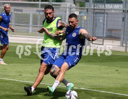Fussball. Bundesliga. Training. SK Austria Klagenfurt. Kosmas Gkezos, Philipp Huetter. Klagenfurt, am 21.6.2021.
Foto: Kuess
www.qspictures.net
---
pressefotos, pressefotografie, kuess, qs, qspictures, sport, bild, bilder, bilddatenbank