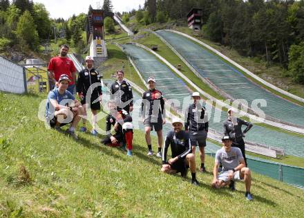 Nordische Kombination. Training OESV. Balthasar Schneider, Jochen Strobl, Michael Brandner, Mario Seidl, Christoph Bieler, Christoph Eugen, vorne vl.: Martin Fritz, Lukas Klapfer, Lukas Greiderer, Thomas Joebstl. Villach, 18.5.2021.
Foto: Kuess
www.qspictures.net

---
pressefotos, pressefotografie, kuess, qs, qspictures, sport, bild, bilder, bilddatenbank