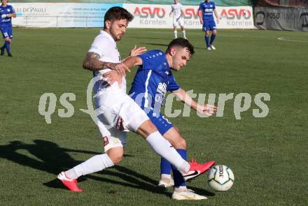 Fussball Kaerntner Liga. SAK gegen Treibach. Amer Krcic  (SAK), Admir Jasic (Treibach). KLagenfurt, am 26.6.2021.
Foto: Kuess
---
pressefotos, pressefotografie, kuess, qs, qspictures, sport, bild, bilder, bilddatenbank