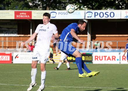 Fussball Kaerntner Liga. SAK gegen Treibach. Marjan Koletnik  (SAK),   Arno Paul Kozelsky (Treibach). KLagenfurt, am 26.6.2021.
Foto: Kuess
---
pressefotos, pressefotografie, kuess, qs, qspictures, sport, bild, bilder, bilddatenbank