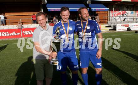 Fussball Kaerntner Liga. SAK gegen Treibach.   Klaus Mitterdorfer, Kevin Vaschauner, Arno Paul Kozelsky. KLagenfurt, am 26.6.2021.
Foto: Kuess
---
pressefotos, pressefotografie, kuess, qs, qspictures, sport, bild, bilder, bilddatenbank