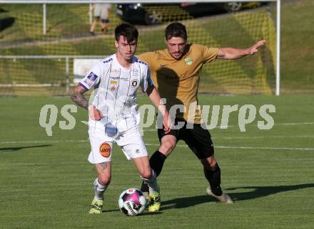 Fussball. Freundschaftsspiel. Koettmannsdorf gegen Austria Klagenfurt.   Nace Erzen (Koettmannsdorf),  Lucas Scholl  (Klagenfurt). Klagenfurt, am 28.6.2021.
Foto: Kuess
www.qspictures.net
---
pressefotos, pressefotografie, kuess, qs, qspictures, sport, bild, bilder, bilddatenbank