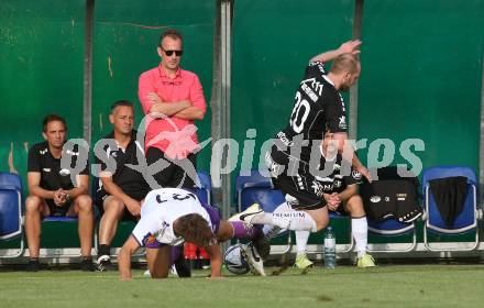 Fussball Testspiel. ASK gegen SK Austria Klagenfurt. Trainer Dietmar Thuller, Danijel Micic  (ASK),  Thorsten Mahrer (Austria Klagenfurt). Klagenfurt, am 2.7.2021.
Foto: Kuess
---
pressefotos, pressefotografie, kuess, qs, qspictures, sport, bild, bilder, bilddatenbank