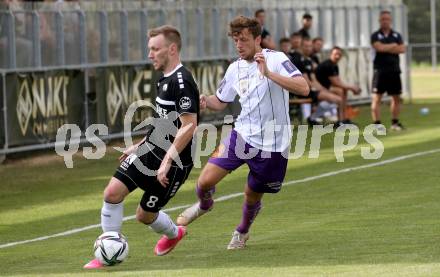 Fussball Testspiel. ASK gegen SK Austria Klagenfurt. Ziga Anzelj
 (ASK), Herbert Paul (Austria Klagenfurt). Klagenfurt, am 2.7.2021.
Foto: Kuess
---
pressefotos, pressefotografie, kuess, qs, qspictures, sport, bild, bilder, bilddatenbank
