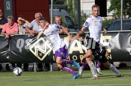 Fussball Testspiel. ASK gegen SK Austria Klagenfurt. Marko Mrsic (ASK),  Tim Maciejewski (Austria Klagenfurt). Klagenfurt, am 2.7.2021.
Foto: Kuess
---
pressefotos, pressefotografie, kuess, qs, qspictures, sport, bild, bilder, bilddatenbank