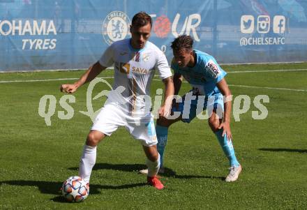 Fussball Testspiel. RZ Pellets WAC gegen NK Rijeka. Amar Dedic (WAC),  DENIS BUSNJA (Rijeka). Velden, am 3.7.2021.
Foto: Kuess
www.qspictures.net

---
pressefotos, pressefotografie, kuess, qs, qspictures, sport, bild, bilder, bilddatenbank