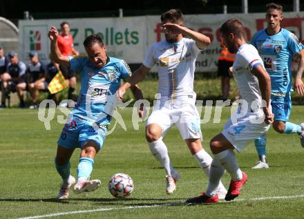 Fussball Testspiel. RZ Pellets WAC gegen NK Rijeka. Michael Liendl, (WAC),  ADAM GNEZDA CERIN, NINO GALOVIC (Rijeka). Velden, am 3.7.2021.
Foto: Kuess
www.qspictures.net

---
pressefotos, pressefotografie, kuess, qs, qspictures, sport, bild, bilder, bilddatenbank