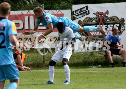 Fussball Testspiel. RZ Pellets WAC gegen NK Rijeka. Dominik Baumgartner (WAC), PRINCE OBENG AMPEM (Rijeka). Velden, am 3.7.2021.
Foto: Kuess
www.qspictures.net

---
pressefotos, pressefotografie, kuess, qs, qspictures, sport, bild, bilder, bilddatenbank
