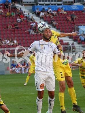 Fussball. Bundesliga. Trainingsspiel.  Austria Klagenfurt gegen SV Licht-Loidl Lafnitz. Markus Pink,  (Klagenfurt),  Philipp Wendler  (Lafnitz). Klagenfurt, am 9.7.2021.
Foto: Kuess
www.qspictures.net
---
pressefotos, pressefotografie, kuess, qs, qspictures, sport, bild, bilder, bilddatenbank