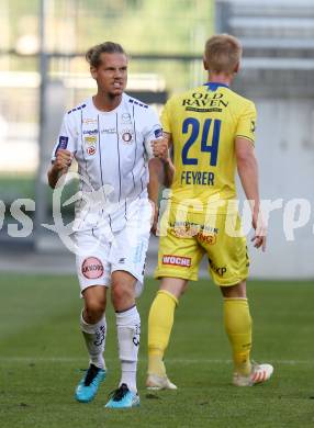 Fussball. Bundesliga. Trainingsspiel.  Austria Klagenfurt gegen SV Licht-Loidl Lafnitz.  Torjubel Patrick Greil (Klagenfurt). Klagenfurt, am 9.7.2021.
Foto: Kuess
www.qspictures.net
---
pressefotos, pressefotografie, kuess, qs, qspictures, sport, bild, bilder, bilddatenbank