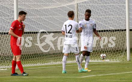 Fussball Bundesliga. Terstspiel. FC St. Veit gegen SK Austria Klagenfurt.  Alex Timossi Andersson, Gloire Amanda (Klagenfurt). St. Veit, am 13.7.2021.
Foto: Kuess
---
pressefotos, pressefotografie, kuess, qs, qspictures, sport, bild, bilder, bilddatenbank