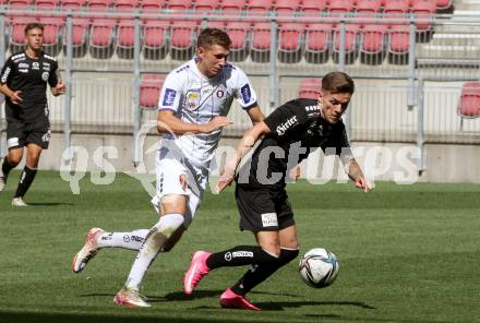 Fussball Bundesliga Testspiel Austria Klagenfurt.  Ivan Saravanja, Florian Rieder. Klagenfurt, am 19.7.2021.
Foto: Kuess
www.qspictures.net
---
pressefotos, pressefotografie, kuess, qs, qspictures, sport, bild, bilder, bilddatenbank