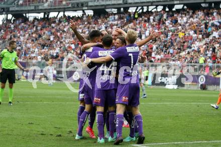 Fussball. Bundesliga. SK Austria Klagenfurt gegen WAC.  Torjubel  (Klagenfurt). Klagenfurt, am 25.7.2021.
Foto: Kuess
www.qspictures.net
---
pressefotos, pressefotografie, kuess, qs, qspictures, sport, bild, bilder, bilddatenbank