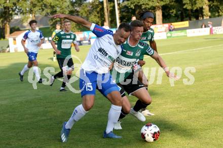 Fussball Regionalliga. SK Treibach gegen Ried Amateure (Junge Wikinger Ried).  Hanno Ulrich Wachernig (Treibach),  Philipp Birglehner (Ried), Treibach, am 23.7.2021.
Foto: Kuess
---
pressefotos, pressefotografie, kuess, qs, qspictures, sport, bild, bilder, bilddatenbank