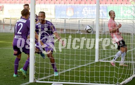 Fussball. Bundesliga. SK Austria Klagenfurt gegen TSV Hartberg.   Torjubel Alex Timossi Andersson,  Markus Pink (Klagenfurt). Klagenfurt, am 7.8.2021.
Foto: Kuess
www.qspictures.net
---
pressefotos, pressefotografie, kuess, qs, qspictures, sport, bild, bilder, bilddatenbank