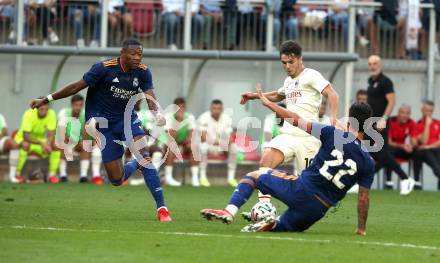 Fussball. Testspiel. Real Madrid gegen AC Milan. David Alaba, Francisco Roman Alarcon Suarez (Real Madrid), Diaz Brahim (AC Milan). Klagenfurt Woerthersee Stadion, am 8.8.2021.
Foto: Kuess
www.qspictures.net
---
pressefotos, pressefotografie, kuess, qs, qspictures, sport, bild, bilder, bilddatenbank