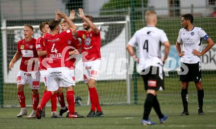 Fussball Regionalliga. SV Spittal gegen Gurten.  Torjubel  (Gurten). Spittal, 6.8.2021.
Fotos: Kuess
---
pressefotos, pressefotografie, kuess, qs, qspictures, sport, bild, bilder, bilddatenbank