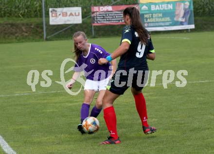 Frauenfussball. Kaerntner Frauen Liga. SK Austria Klagenfurt gegen SG ATUS Ferlach/DSG Ferlach. Angelina Doris Prucknig  (Klagenfurt), Sonja Verena Kosnjek (SG ATUS Ferlach/DSG Ferlach). Koettmannsdorf, am 8.8.2021.
Foto: Kuess
www.qspictures.net
---
pressefotos, pressefotografie, kuess, qs, qspictures, sport, bild, bilder, bilddatenbank