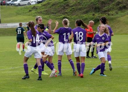 Frauenfussball. Kaerntner Frauen Liga. SK Austria Klagenfurt gegen SG ATUS Ferlach/DSG Ferlach. Torjubel   (Klagenfurt). Koettmannsdorf, am 8.8.2021.
Foto: Kuess
www.qspictures.net
---
pressefotos, pressefotografie, kuess, qs, qspictures, sport, bild, bilder, bilddatenbank