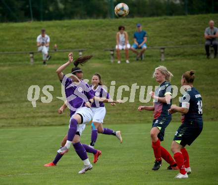 Frauenfussball. Kaerntner Frauen Liga. SK Austria Klagenfurt gegen SG ATUS Ferlach/DSG Ferlach.  Anja Veratschnig (Klagenfurt), Tina Pflanzl (SG ATUS Ferlach/DSG Ferlach). Koettmannsdorf, am 8.8.2021.
Foto: Kuess
www.qspictures.net
---
pressefotos, pressefotografie, kuess, qs, qspictures, sport, bild, bilder, bilddatenbank