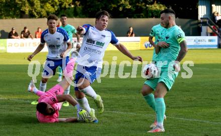 Fussball. Regionallliga. Treibach gegen ATSV Stadl-Paura.  Fabian Christian Gangl (Treibach), Darko Gabric, Roberto Stajev  (ATSV Stadl-Paura). Treibach, am 10.8.2021.
Foto: Kuess
www.qspictures.net
---
pressefotos, pressefotografie, kuess, qs, qspictures, sport, bild, bilder, bilddatenbank