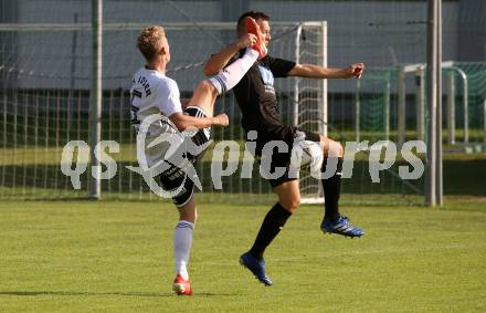 Fussball Kaerntner Liga. Bleiburg gegen St. Michael/Bl.. Adnan Besic  (Bleiburg),  Sebastian Visotschnig  (St. Michael/Bl.). Bleiburg, am 14.8.2021.
Foto: Kuess
---
pressefotos, pressefotografie, kuess, qs, qspictures, sport, bild, bilder, bilddatenbank