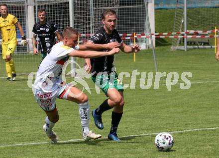 Fussball Regionalliga. WAC Amateure gegen FC Gleisdorf 09.  Timo Altersberger (WAC),  Joerg Wagnes  (Gleisdorf). St. Andrae, am 14.8.2021.
Foto: Kuess
---
pressefotos, pressefotografie, kuess, qs, qspictures, sport, bild, bilder, bilddatenbank
