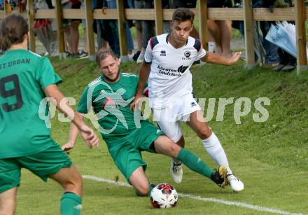 Fussball 1. KLasse C. St. Urban gegen St. Veit. Philipp Kandut   (St. Urban),   Edin Serdarevic (St. Veit). St. Urban, am 15.8.2021.
Foto: Kuess
---
pressefotos, pressefotografie, kuess, qs, qspictures, sport, bild, bilder, bilddatenbank