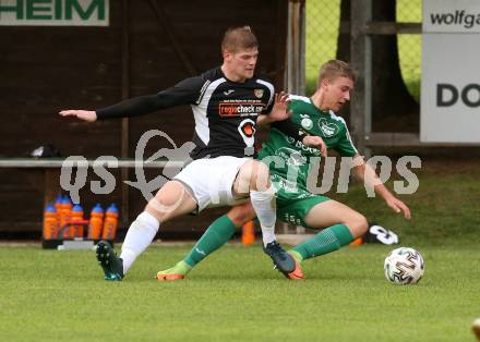 Fussball. Kaerntner Liga. Gmuend gegen Lendorf.   Domenik Steiner (Gmuend), Valerian Mitterer  (Lendorf). Gmuend, am 21.8.2021.
Foto: Kuess
www.qspictures.net
---
pressefotos, pressefotografie, kuess, qs, qspictures, sport, bild, bilder, bilddatenbank