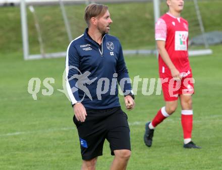 Fussball Kaerntner Liga. St. Andrae/WAC Juniors gegen Feldkirchen.  Trainer Christoph Jakob Cemernjak  (St. Andrae). St. Andrae, am 27.8.2021.
Foto: Kuess
---
pressefotos, pressefotografie, kuess, qs, qspictures, sport, bild, bilder, bilddatenbank