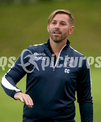 Fussball Kaerntner Liga. St. Andrae/WAC Juniors gegen Feldkirchen. Trainer Christoph Jakob Cemernjak   (St. Andrae). St. Andrae, am 27.8.2021.
Foto: Kuess
---
pressefotos, pressefotografie, kuess, qs, qspictures, sport, bild, bilder, bilddatenbank