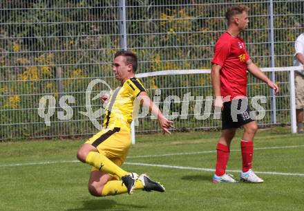 Fussball. 1. KLasse B. Maria Gail gegen Rothenthurn. Torjubel Mario Mihajlovic  (Rothenthurn). Maria Gail, am 29.8.2021.
Foto: Kuess
---
pressefotos, pressefotografie, kuess, qs, qspictures, sport, bild, bilder, bilddatenbank