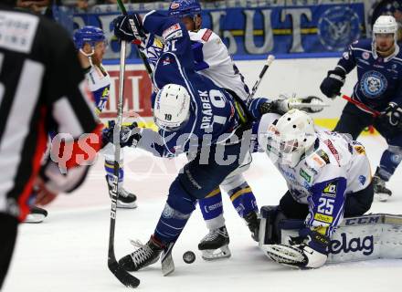 Eishockey Testspiel. EC Grand Immo VSV gegen HK Nitra. Alexander Schmidt,  (VSV),  Michael Drabek  (Nitra). Villach, am 31.8.2021.
Foto: Kuess
www.qspictures.net
---
pressefotos, pressefotografie, kuess, qs, qspictures, sport, bild, bilder, bilddatenbank