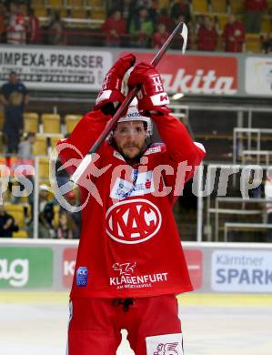 EBEL. Eishockey Bundesliga. KAC gegen	spusu Vienna Capitals. Jubel Manuel Ganahl (KAC). Klagenfurt, am 17.9.2021.
Foto: Kuess
www.qspictures.net

---
pressefotos, pressefotografie, kuess, qs, qspictures, sport, bild, bilder, bilddatenbank