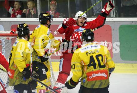 EBEL. Eishockey Bundesliga. KAC gegen	spusu Vienna Capitals. Torjubel Stefan Geier (KAC). Klagenfurt, am 17.9.2021.
Foto: Kuess
www.qspictures.net

---
pressefotos, pressefotografie, kuess, qs, qspictures, sport, bild, bilder, bilddatenbank