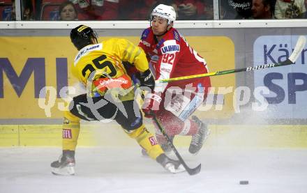 EBEL. Eishockey Bundesliga. KAC gegen	spusu Vienna Capitals. Clemens Unterweger, (KAC),  Alexander Maxa  (Vienna Capitals). Klagenfurt, am 17.9.2021.
Foto: Kuess
www.qspictures.net

---
pressefotos, pressefotografie, kuess, qs, qspictures, sport, bild, bilder, bilddatenbank