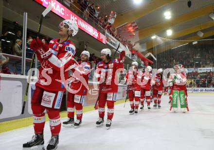 EBEL. Eishockey Bundesliga. KAC gegen	HC TIWAG Innsbruck. Jubel Lukas Haudum, Johannes Bischofberger, Manuel Ganahl (KAC). Klagenfurt, am 18.9.2021.
Foto: Kuess
www.qspictures.net

---
pressefotos, pressefotografie, kuess, qs, qspictures, sport, bild, bilder, bilddatenbank