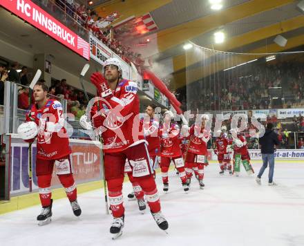 EBEL. Eishockey Bundesliga. KAC gegen	HC TIWAG Innsbruck. Jubel Thomas Hundertpfund, Manuel Geier (KAC). Klagenfurt, am 18.9.2021.
Foto: Kuess
www.qspictures.net

---
pressefotos, pressefotografie, kuess, qs, qspictures, sport, bild, bilder, bilddatenbank