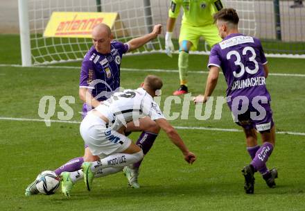Fussball. Bundesliga. SK Austria Klagenfurt gegen  LASK.  Nicolas Wimmer, Till Schumacher,  (Klagenfurt), Christoph Monschein (LASK). Klagenfurt, am 19.9.2021.
Foto: Kuess
www.qspictures.net
---
pressefotos, pressefotografie, kuess, qs, qspictures, sport, bild, bilder, bilddatenbank